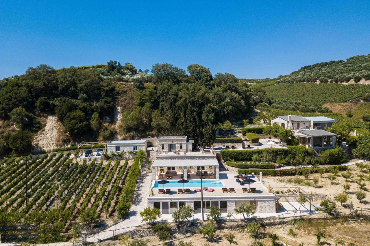 Villa Mantilari Wine Estate 7 Apartments 2 Private Pools 1 Heated Tennis Court Fitness Center Archanes Bagian luar foto